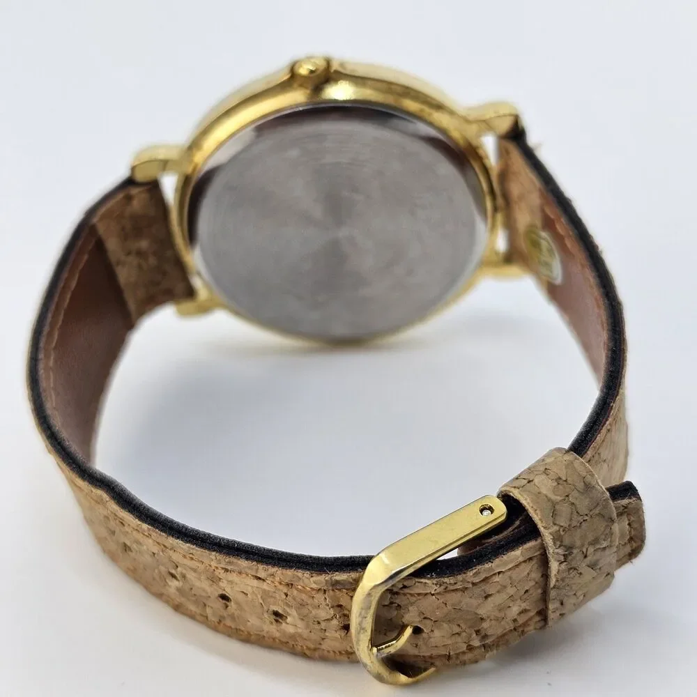 VTG Ronica Women's Watch 44MM‎ Brown Dial Brown Leather Band Straps New Battery
